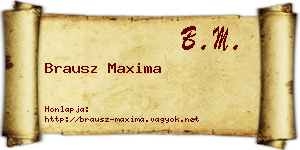 Brausz Maxima névjegykártya
